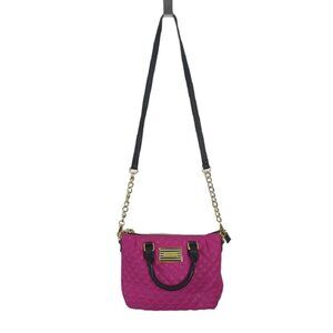 Betsey Johnson Womens Pink Quilted Shoulder Bag